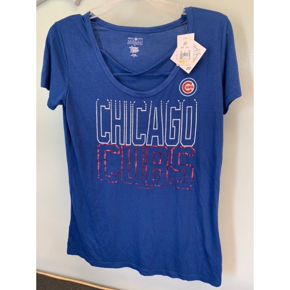 MLB Chicago Cubs T-Shirt Baseball women or juniors SHIMMERY FLOWY Comfy